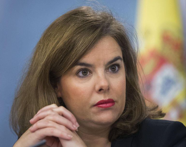 Soraya Sáenz de Santamaría durante el Consejo de MInistros