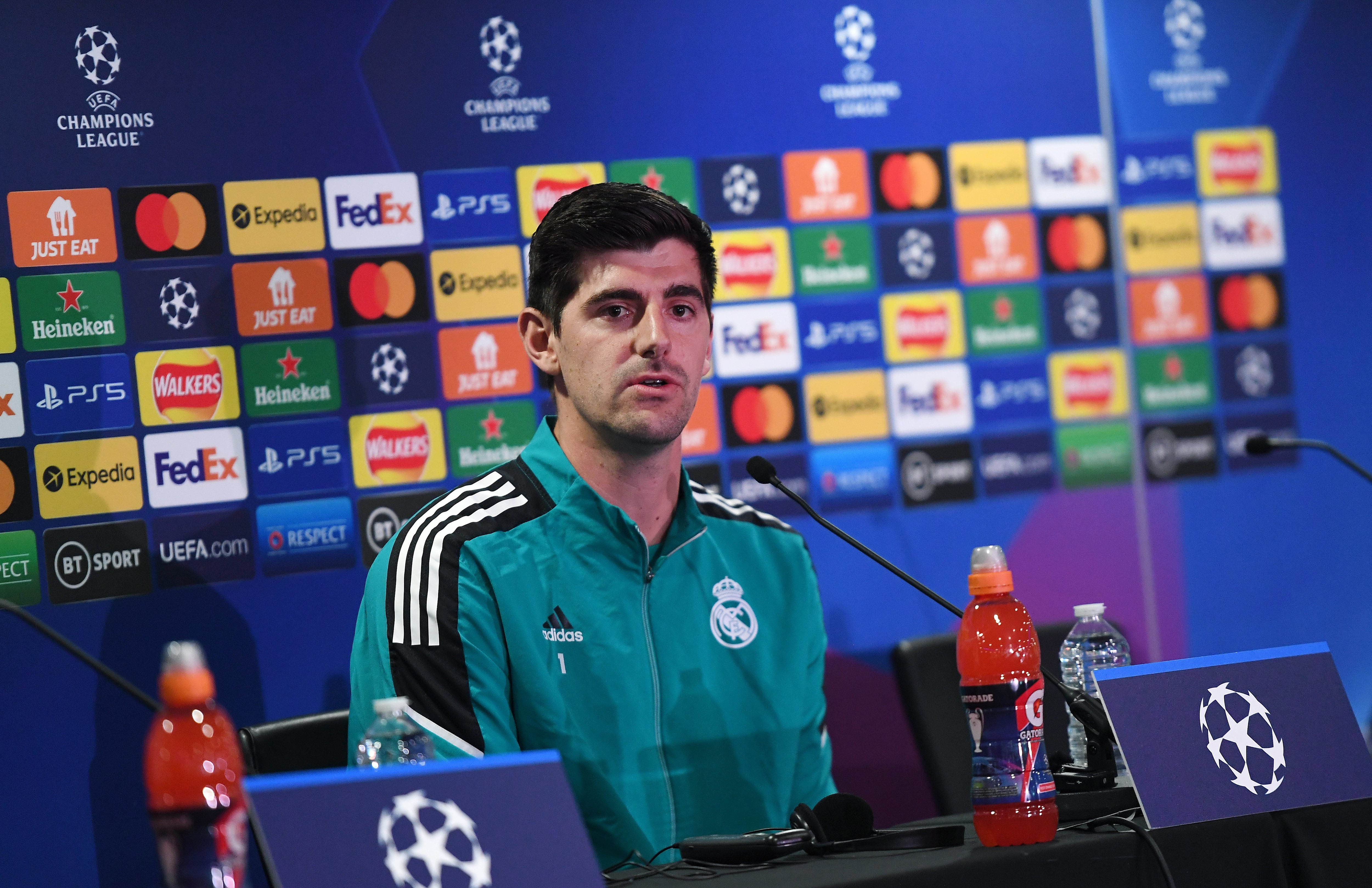 Thibaut Courtois, portero del Madrid, en rueda de prensa antes del partido contra el Chelsea