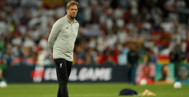 Jürgen Klopp, durante el calentamiento previo a la final