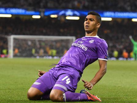 Casemiro celebra el segundo gol del Real Madrid en Cardiff