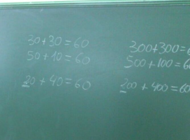 Pizarra de un colegio de Tenerife