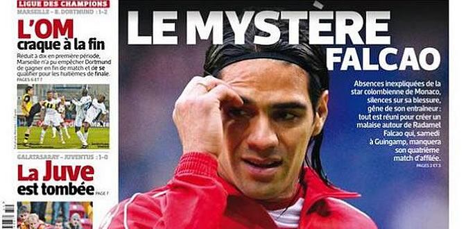 Portada de &#039;L&#039;equipe&#039; en la que se pregunta por el misterio de Falcao