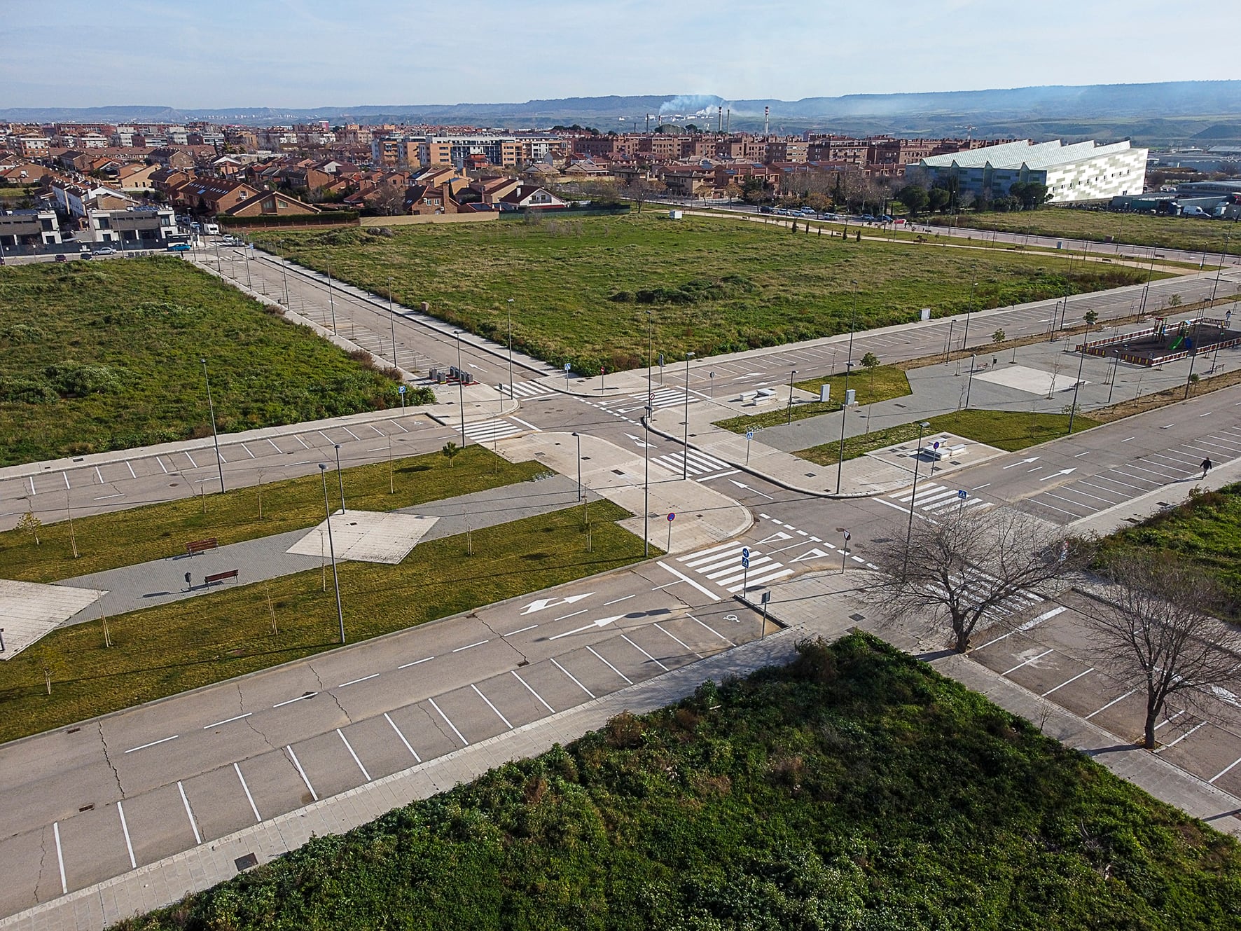 Vista aérea del nuevo sector urbanizado en Azuqueca de Henares