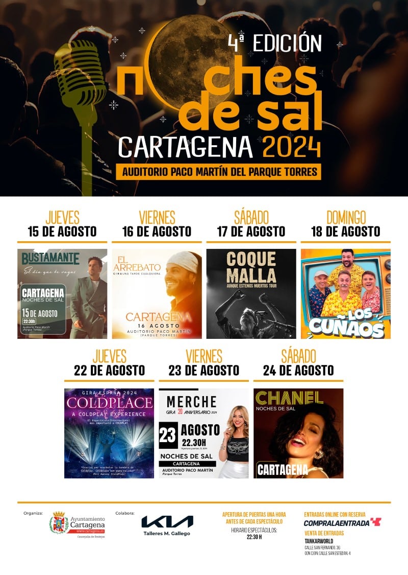 Cartel de la IV edición de las Noches de Sal de Cartagena.