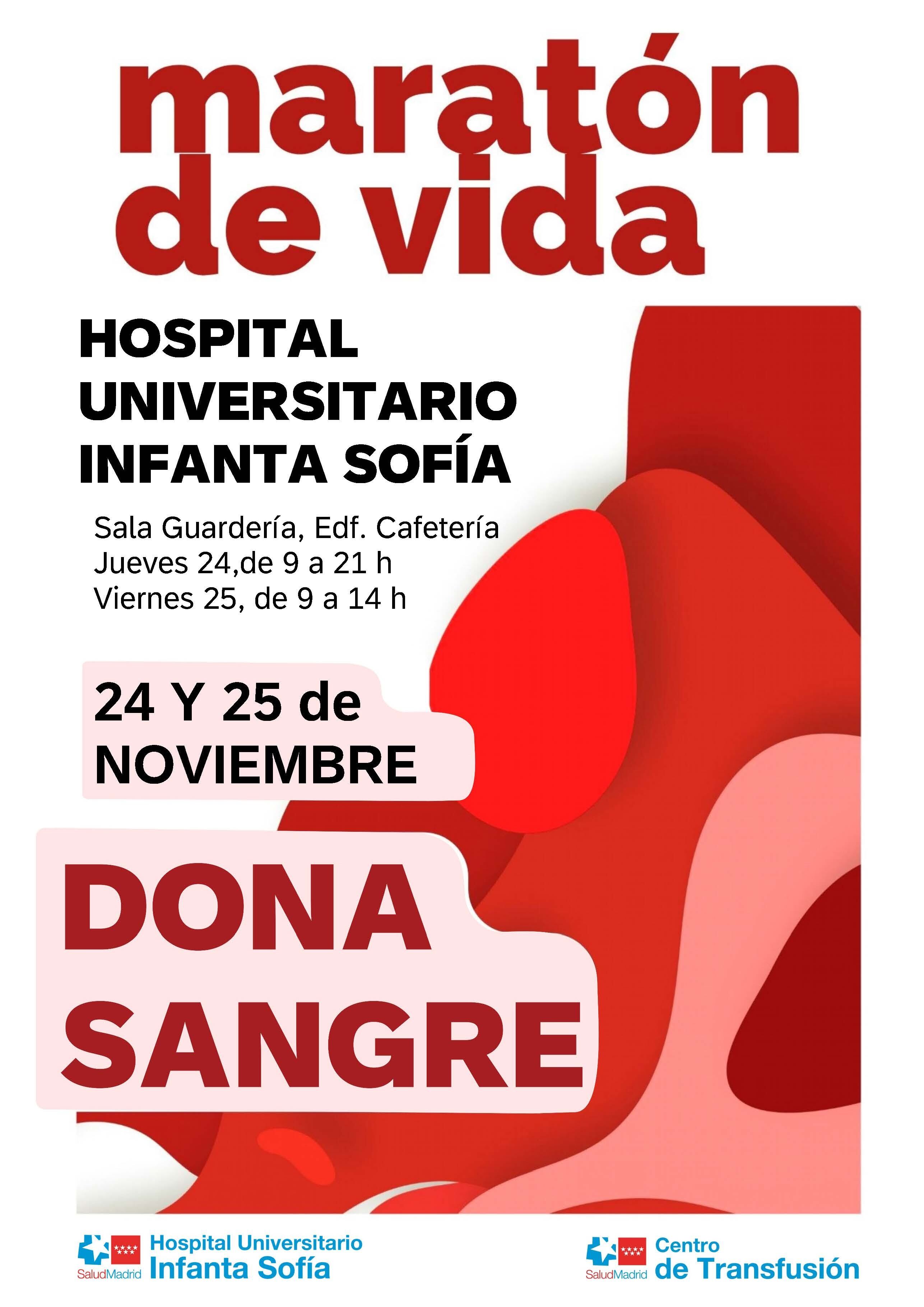 Los días 24 y 25 de noviembre, la &#039;Sala Guardería&#039; del edificio de Cafetería acogerá una jornada de donación en horario de 9:00h a 21:00h el primer día y de 9:00h a 14:00h el segundo