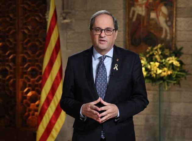 El presidente de la Generalitat, Quim Torra, en el discurso de fin de año.