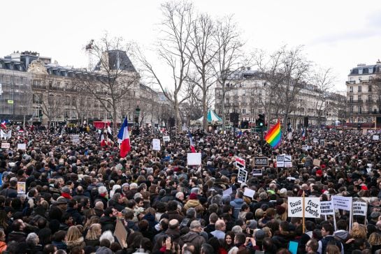 Manifstación en París contra el terrorismo