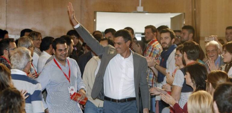 Pedro Sánchez hace justo un año en la celebración en la Universidad de Alicante las Juventudes Socialistas de España (JSE)