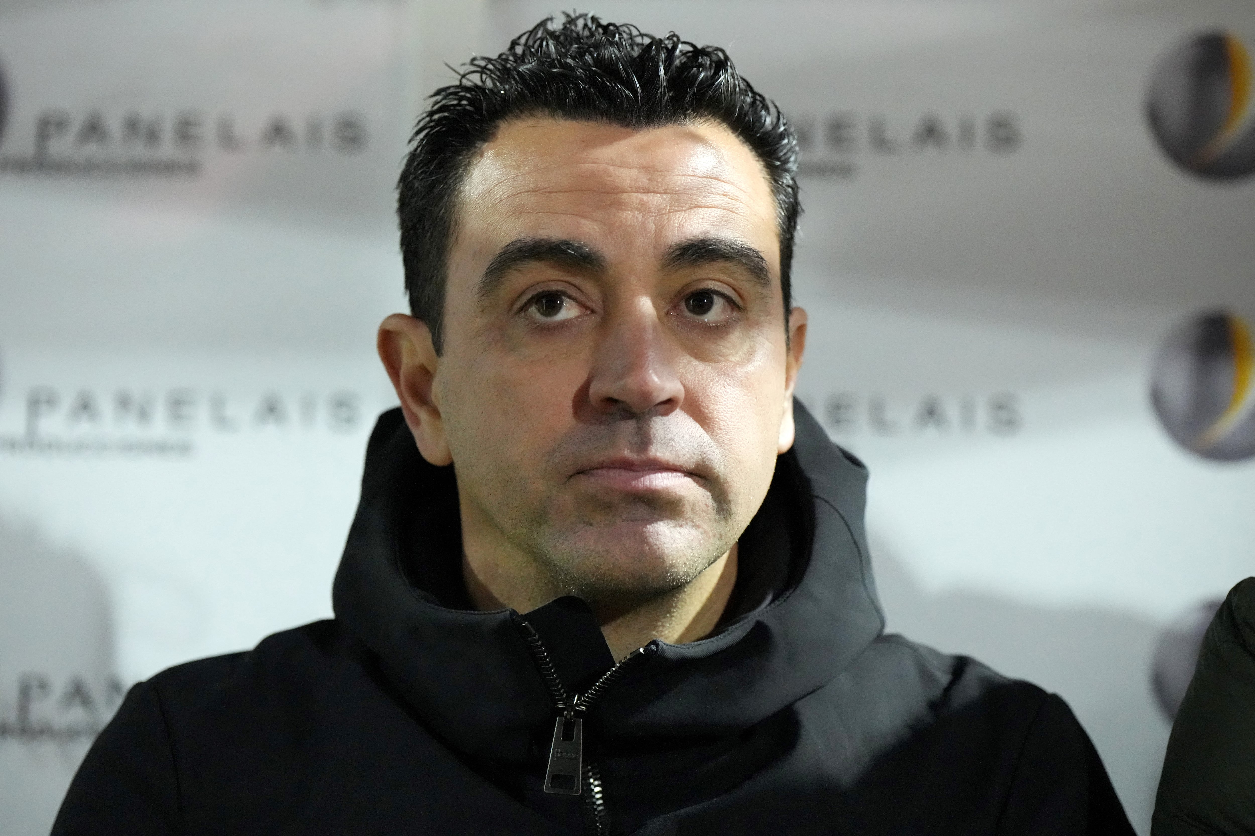 Xavi, durante el partido entre Unionistas y FC Barcelona