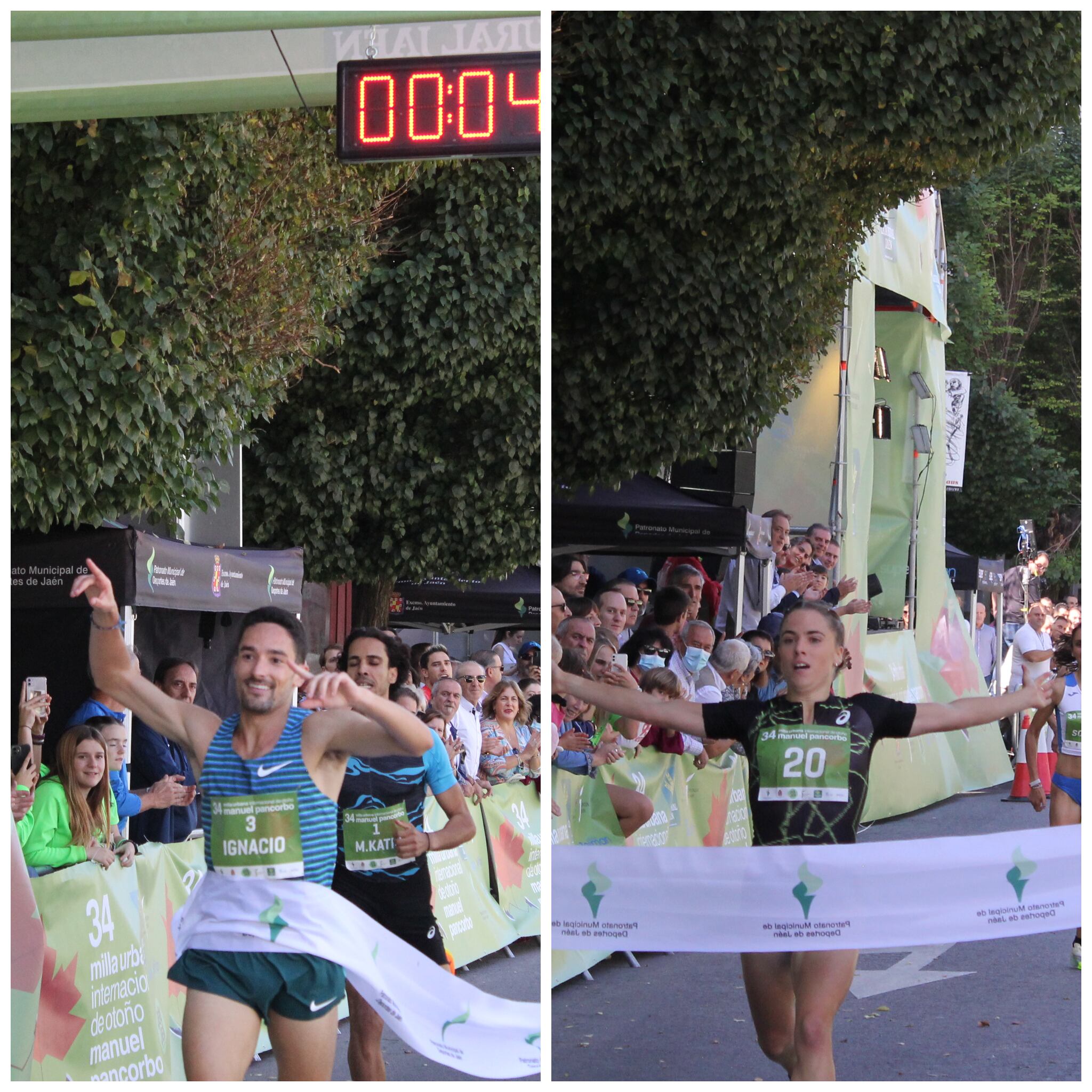 Nacho Fontes y Salomé Pereira cruzan la línea de meta.