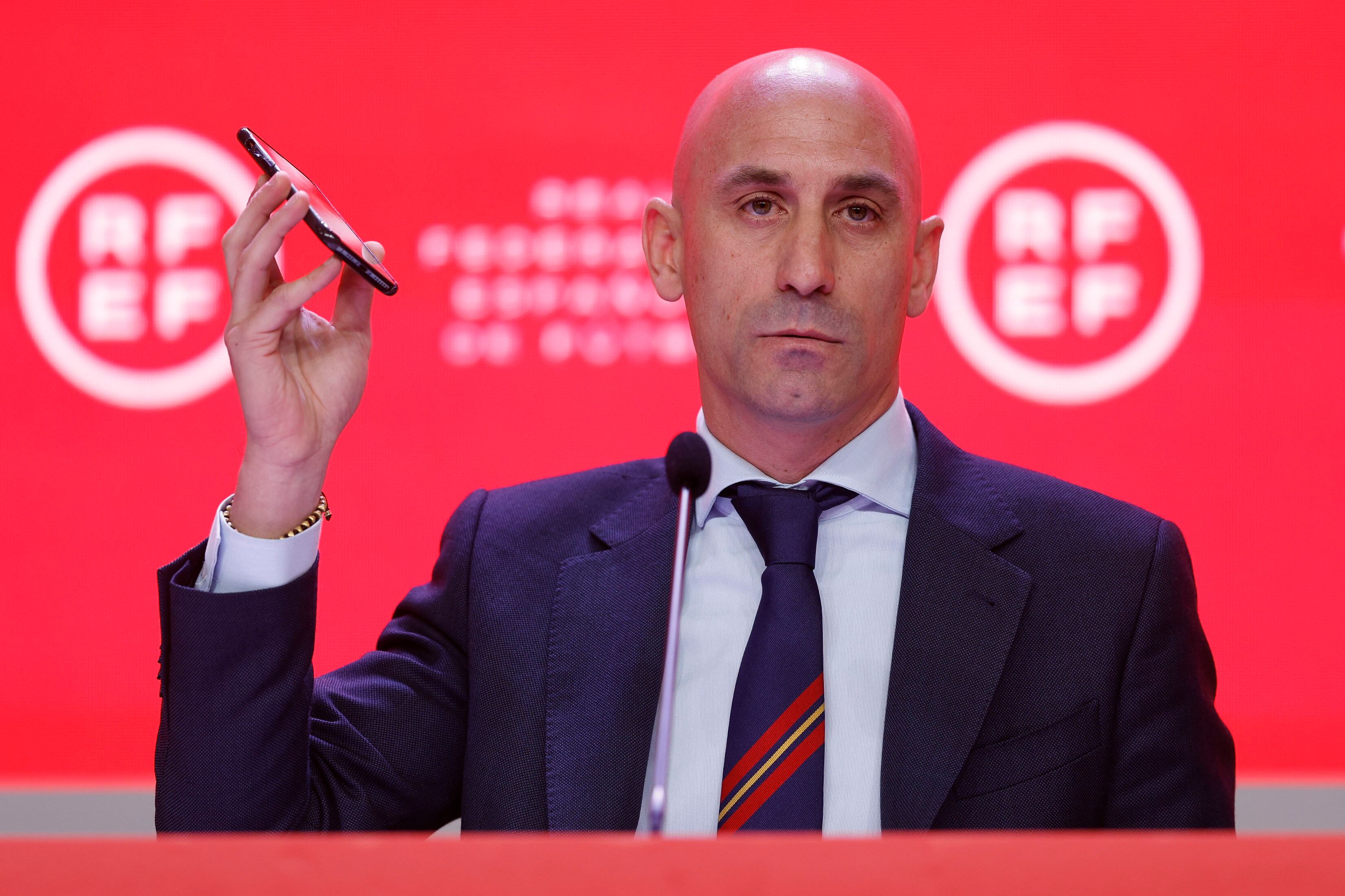 Luis Rubiales, presidente de la Real Federación Española de Fútbol, comparecer ante los medios de comunicación