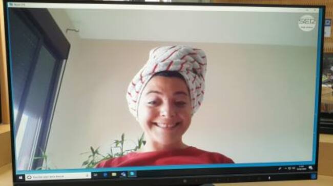 Elena Serrano (actriz) durante su intervención en Hoy por hoy