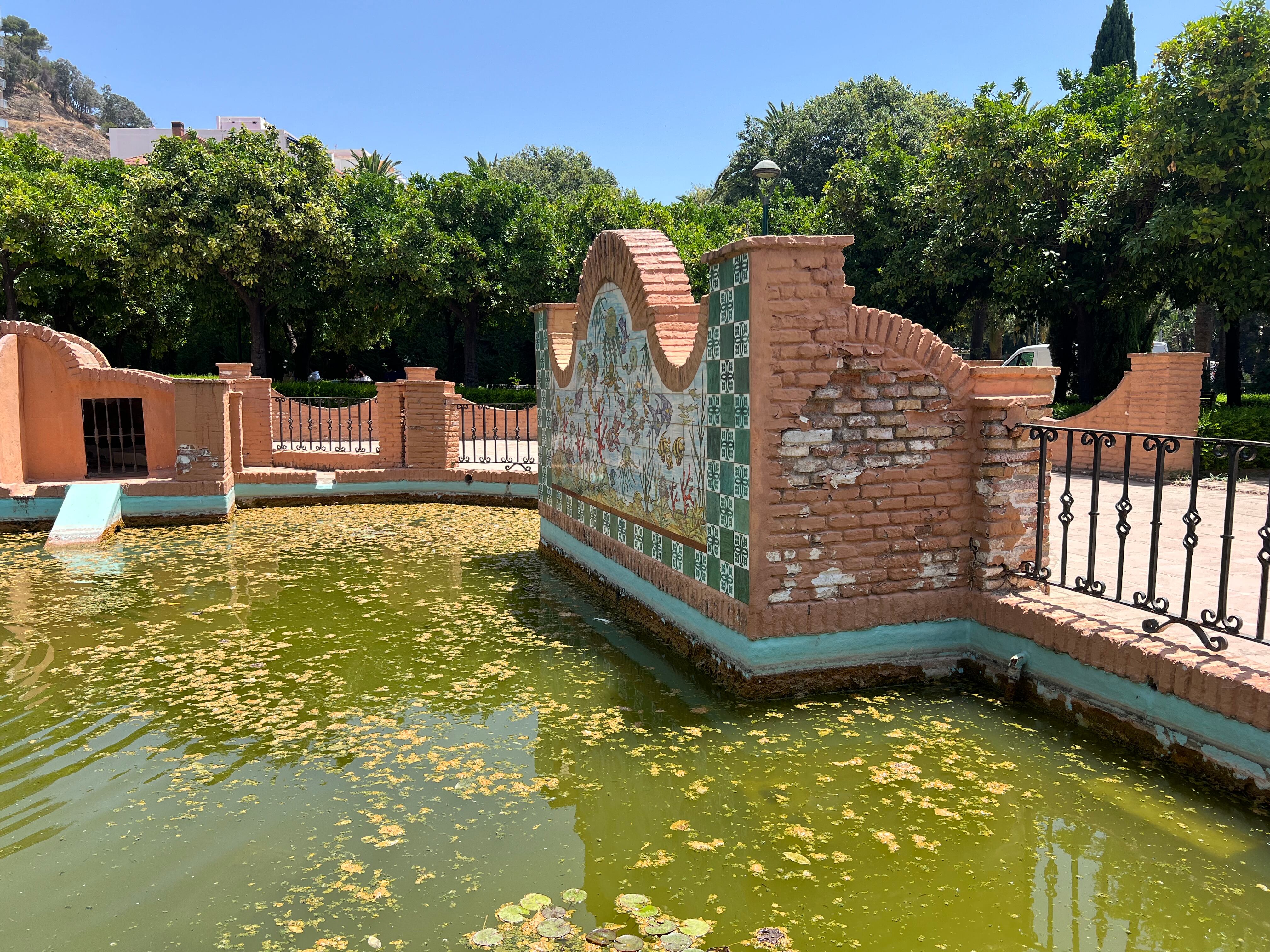 Situación de una de las zonas de jardines del centro de Málaga