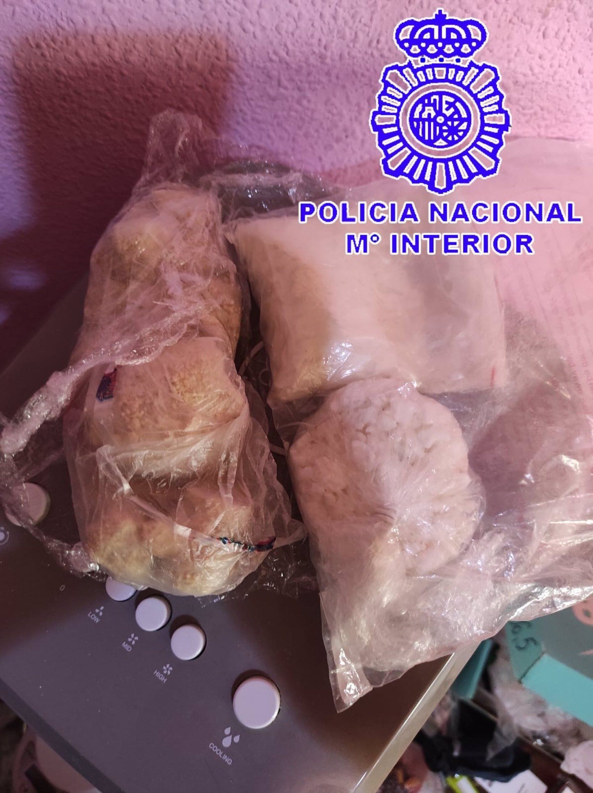 Imagen de la cocaína rosa incautada por la Policía de Valladolid