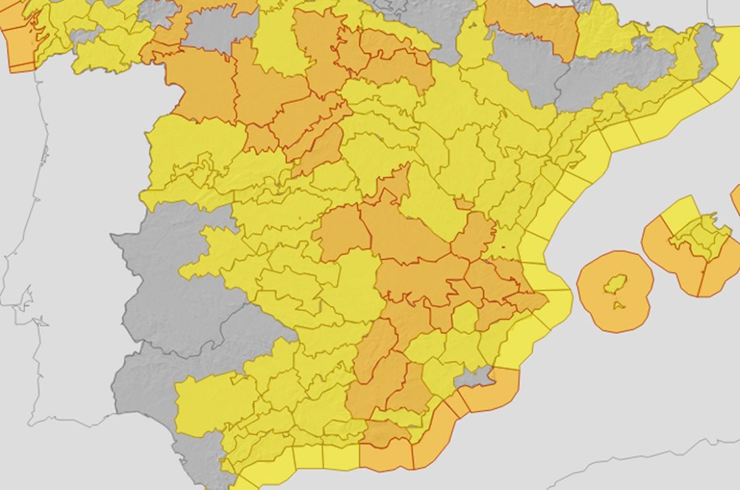 Mapa de alertas meteorológicas para el 2 de octubre