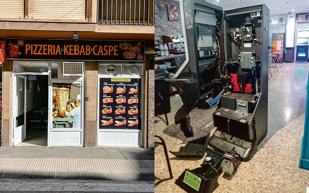 Uno de los sucesos ocurrió en la Pizzería Kebab Caspe