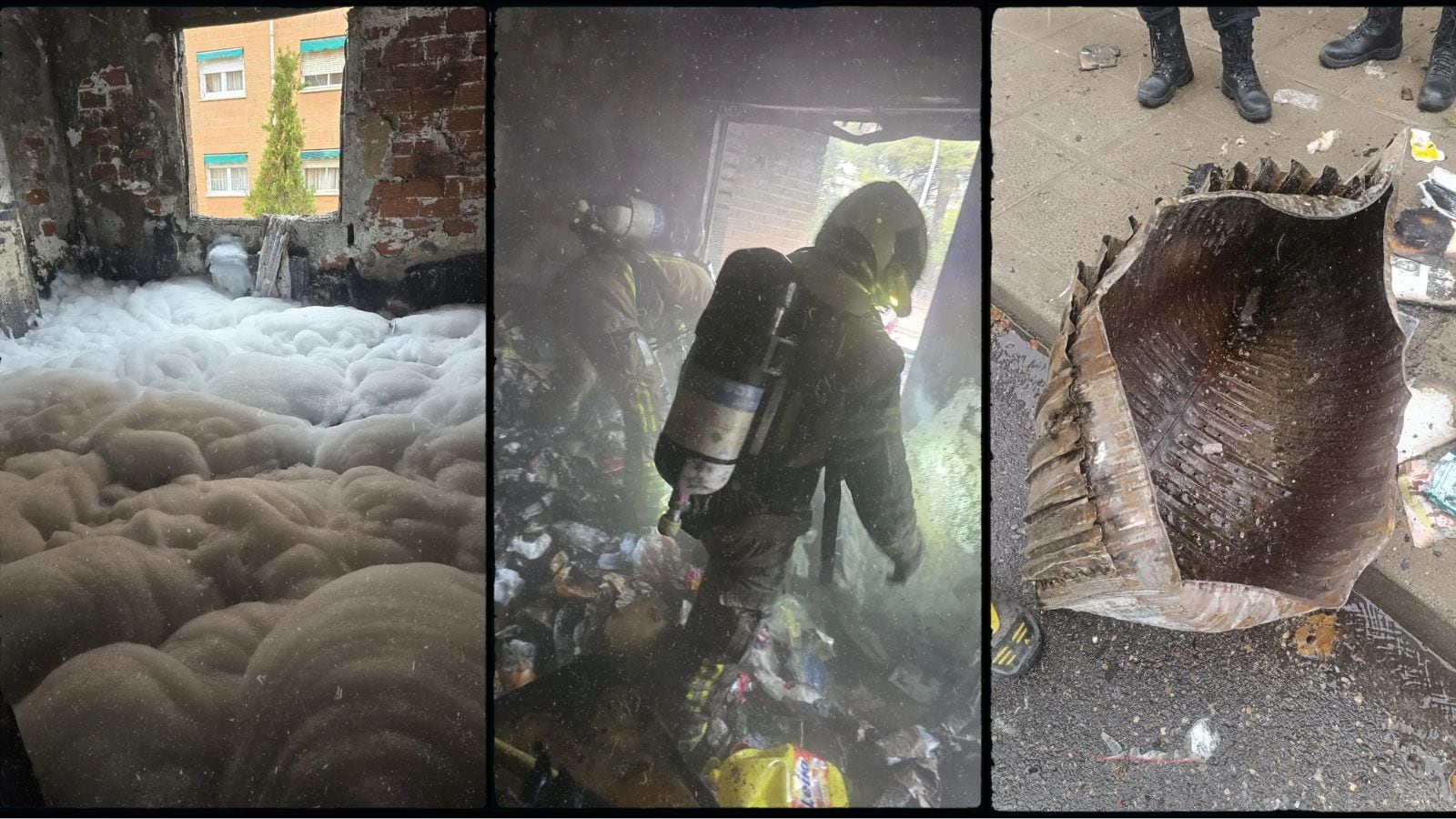 Estado del interior de la vivienda calcinada en el barrio de Buenavista de Toledo