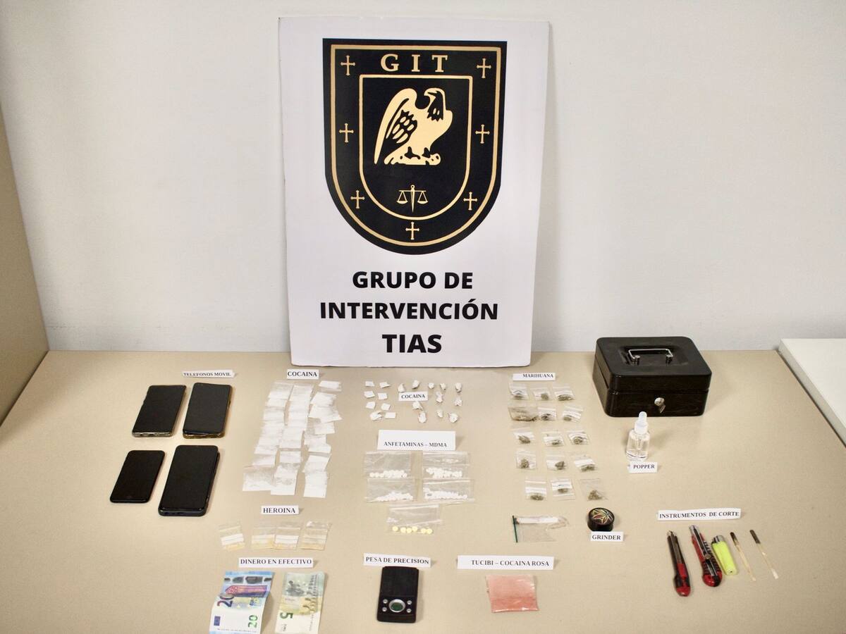 Detenidos con casi 200 gramos de estupefacientes en Lanzarote