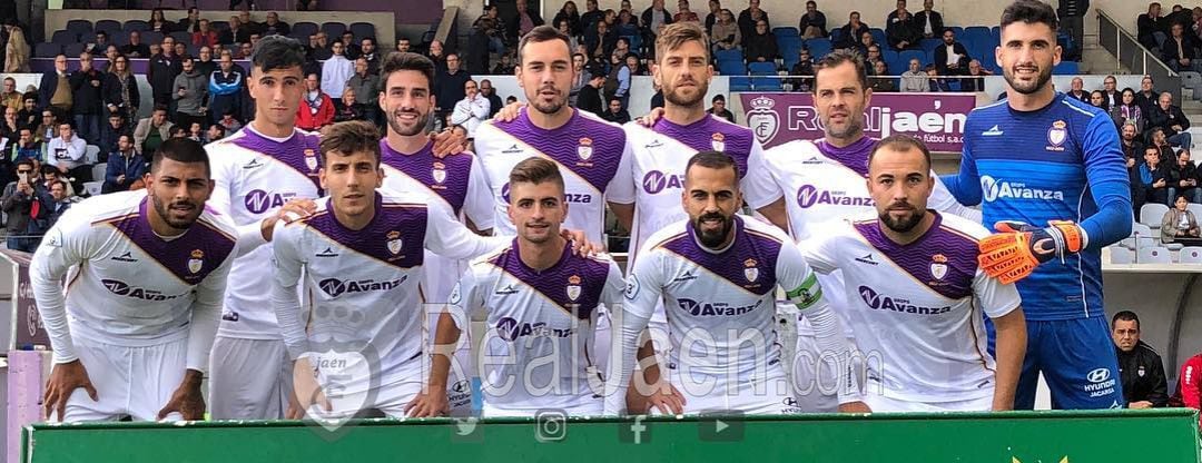 Once inicial del Real Jaén ante el Atlético Mancha Real.