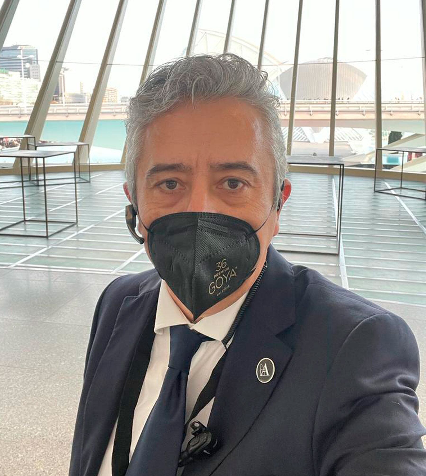 José Jaime Linares, instantes antes del inicio de la gala de los Goya en el Palau de Les Arts