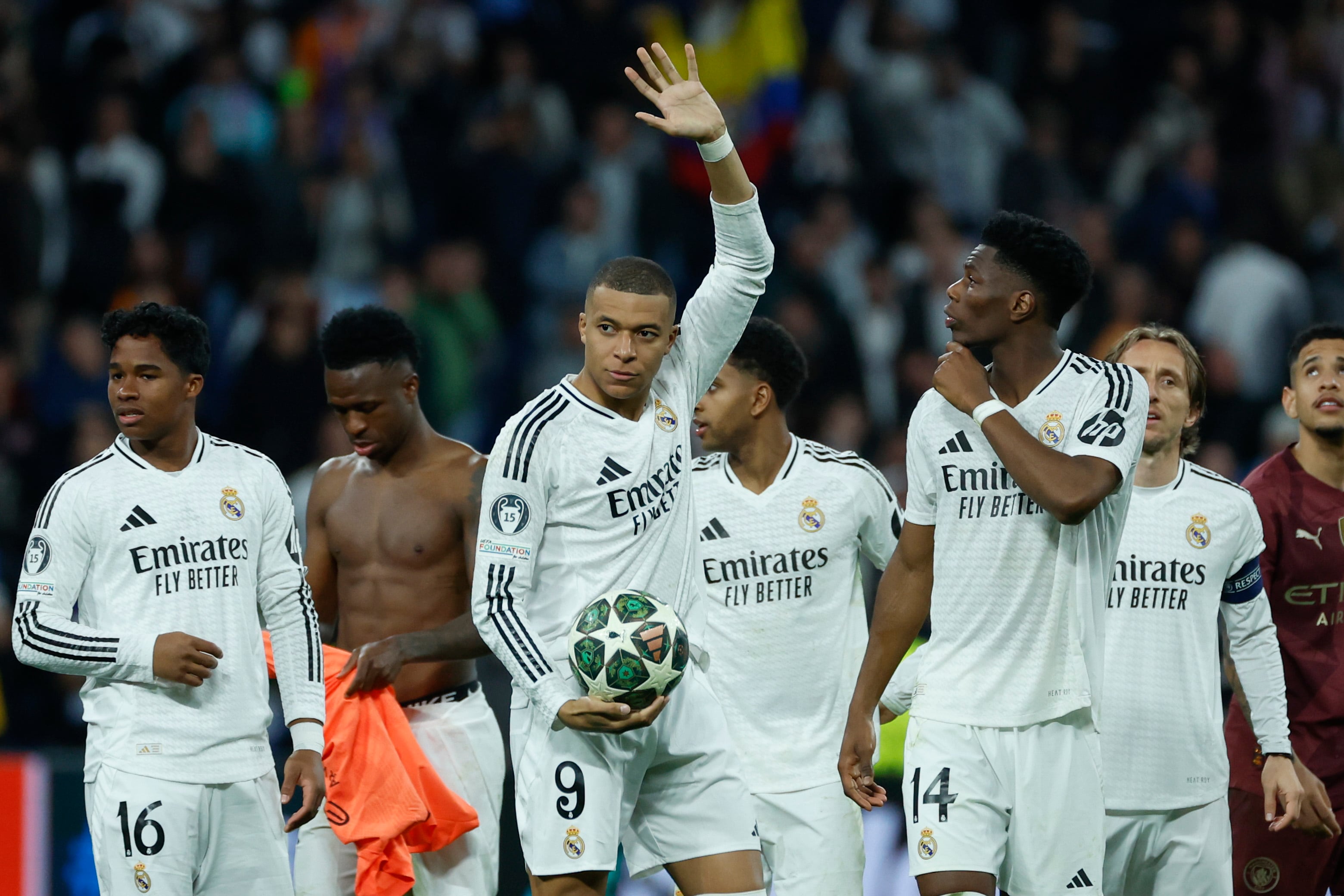 Los futbolistas del Real Madrid tras eliminar al Manchester City