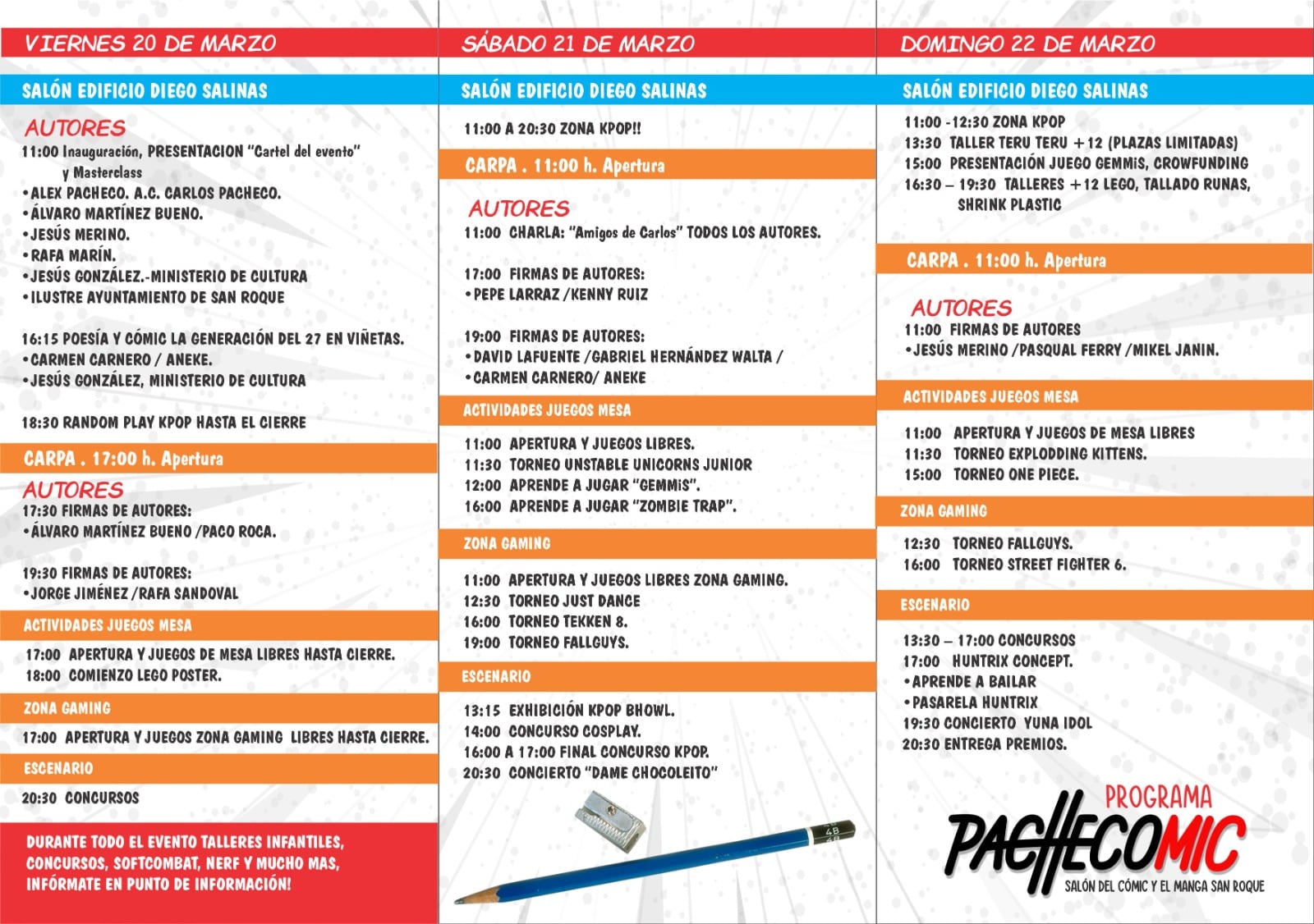 Programación del I Pachecomic