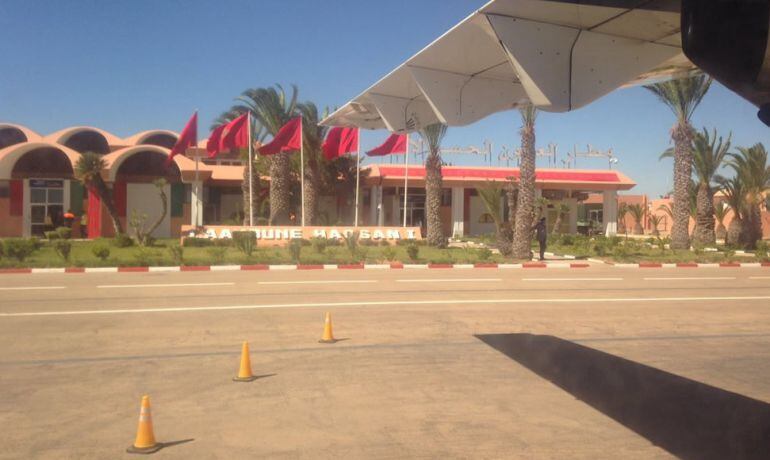 El aeropuerto de El Aaiún desde el avión 