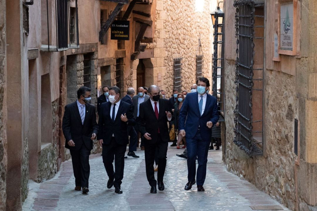 Encuentro de los presidentes de Aragón, Castilla y León y Castilla-La Mancha en Albarracín (Teruel)