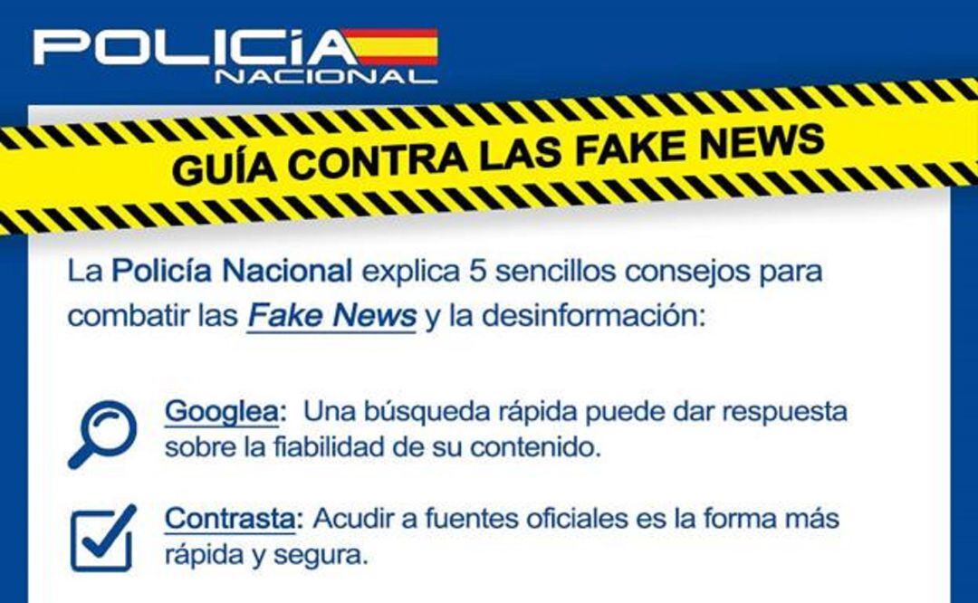 La Policía explica cinco consejos para combatir la desinformación