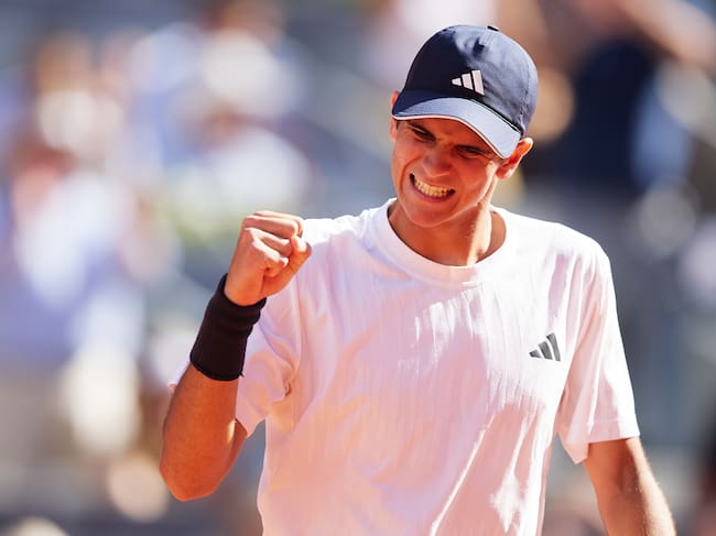 Rafa Jódar celebra un punto ante Vit Kopriva durante el Mutua Madrid Open