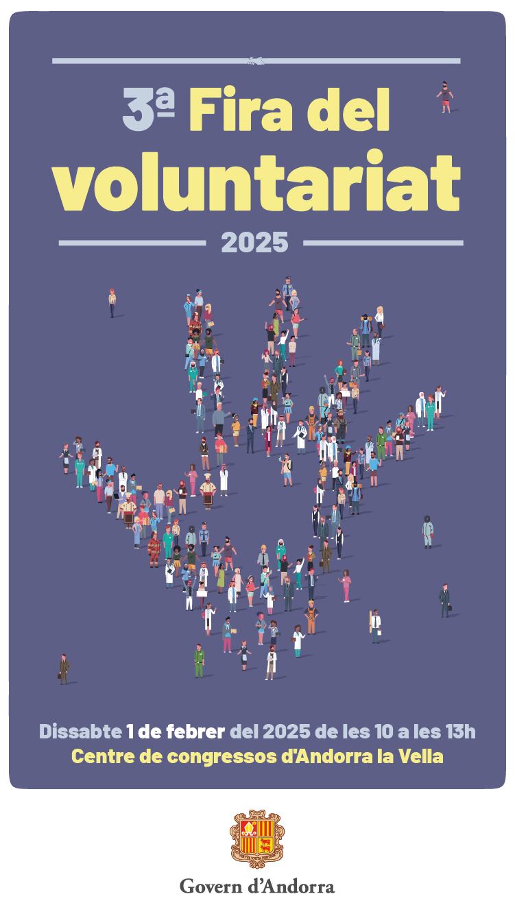 Cartell de la 3a Fira del Voluntariat que té lloc el proper dissabte al Centre de congressos d'Andorra la Vella.