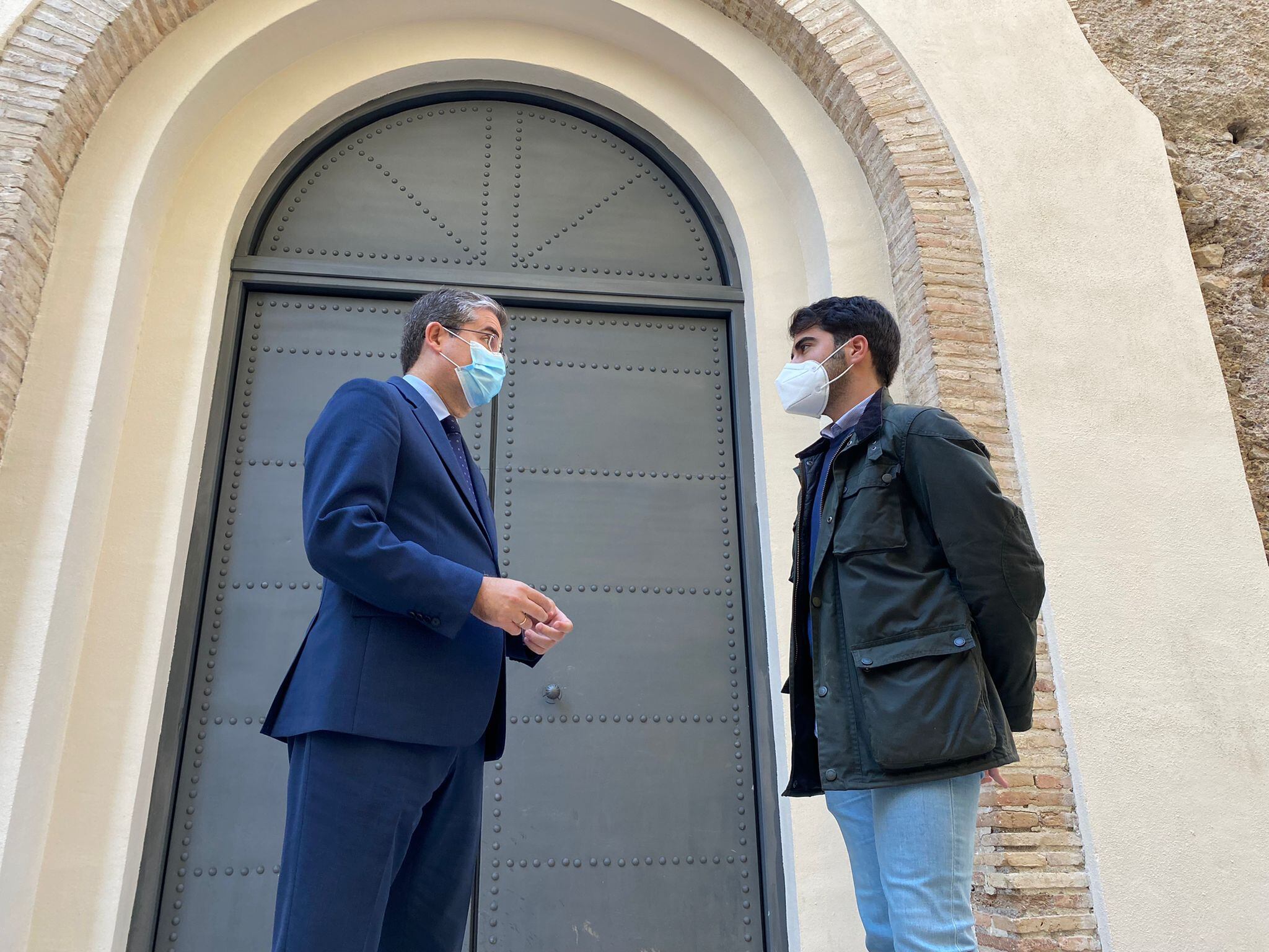 El concejal del Grupo Municipal Popular en Murcia, Jesús Pacheco, y el presidente de la Junta de Distrito Murcia-Oeste, Diego Avilés