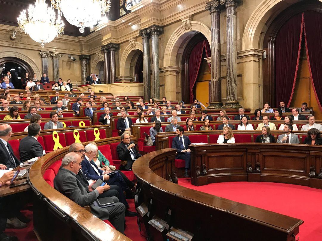 Una imagen del pleno de hoy del Parlament