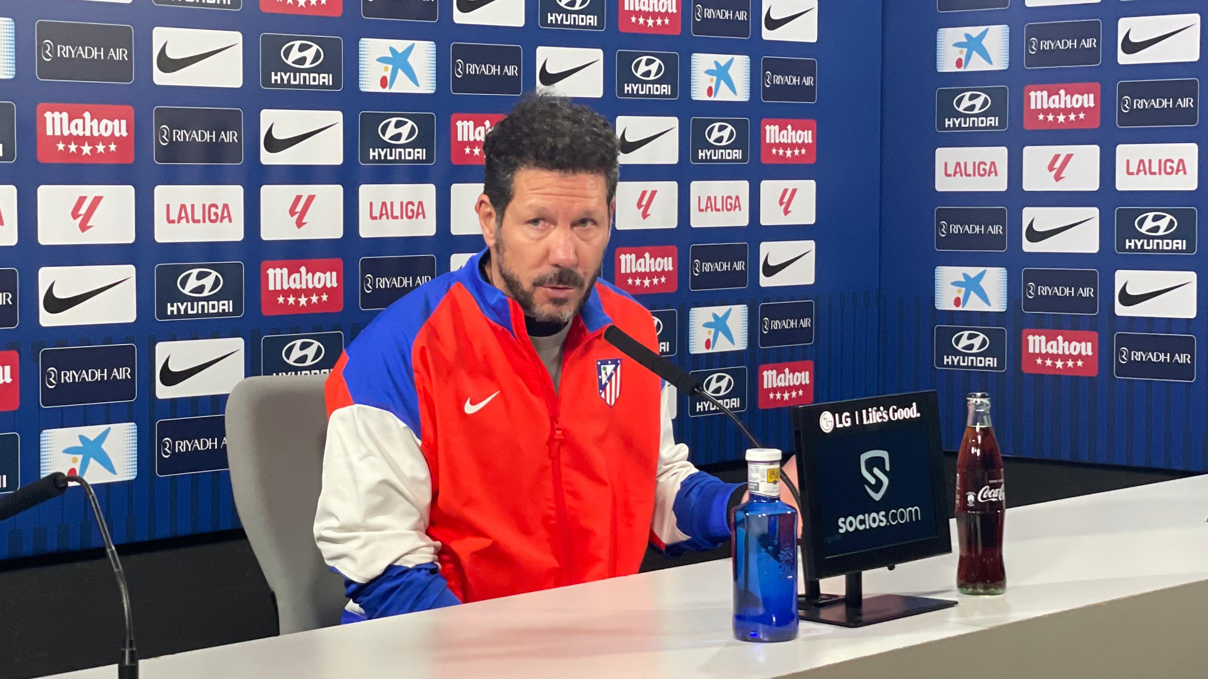 Simeone en la rueda de prensa previa al Atlético de Madrid-Real Madrid