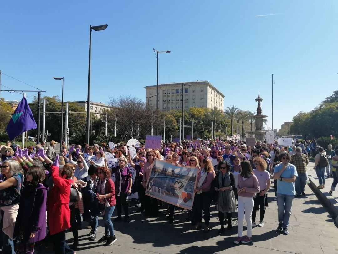 Manifestación por el Día Internacional de la Mujer en Sevilla