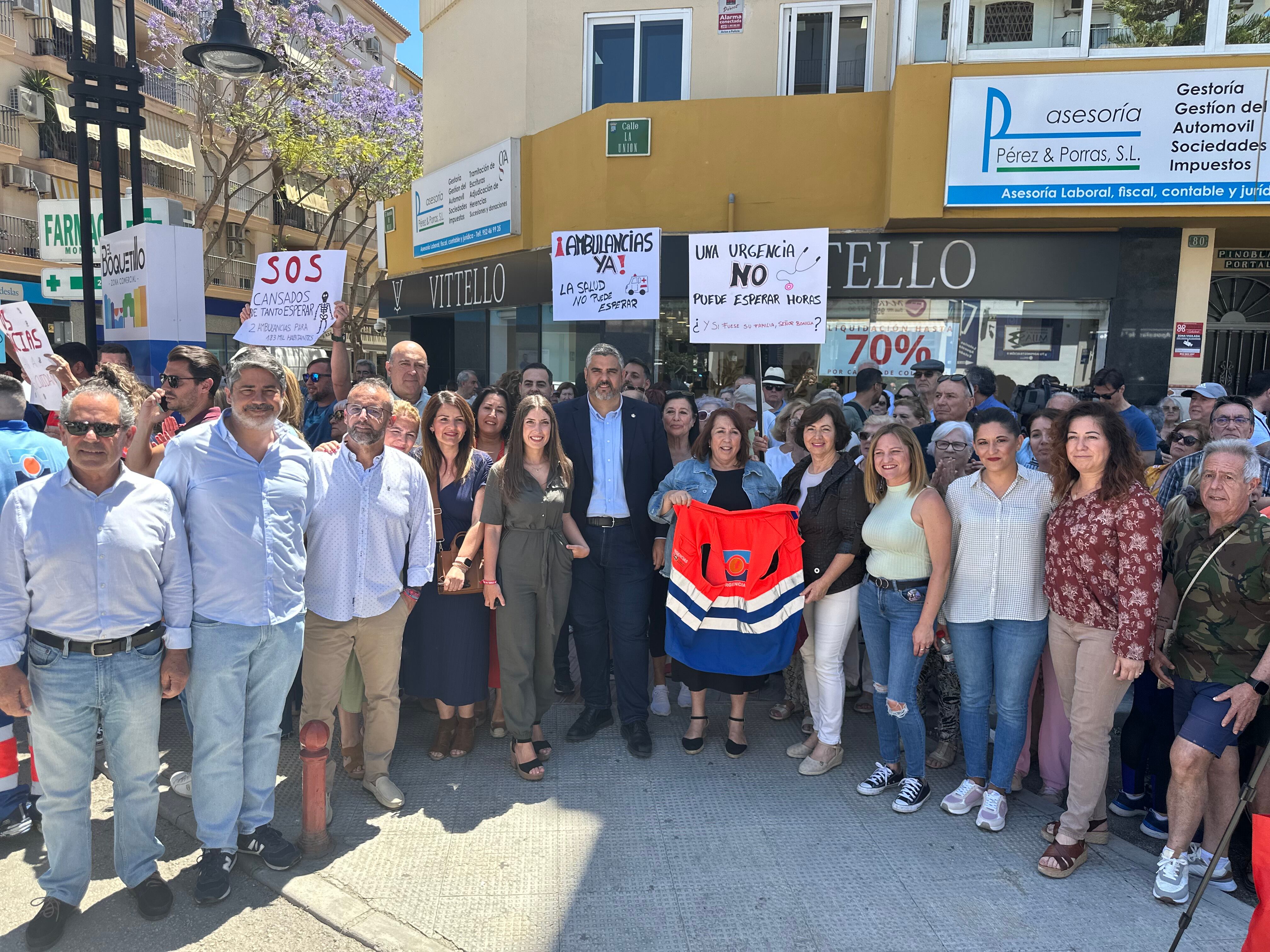 Un momento de la concentración este miércoles en Mijas (Málaga)