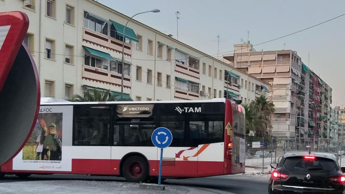 Compromís denuncia que una rotonda instalada en Padre Esplá dificulta el giro de los autobuses de Alicante