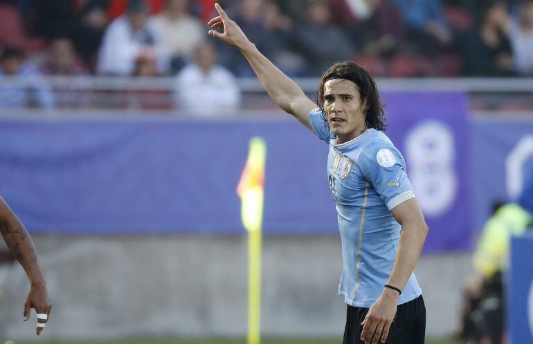 El delantero uruguayo Edison Cavani durante el partido Uruguay-Paraguay, del Grupo B de la Copa América de Chile 2015