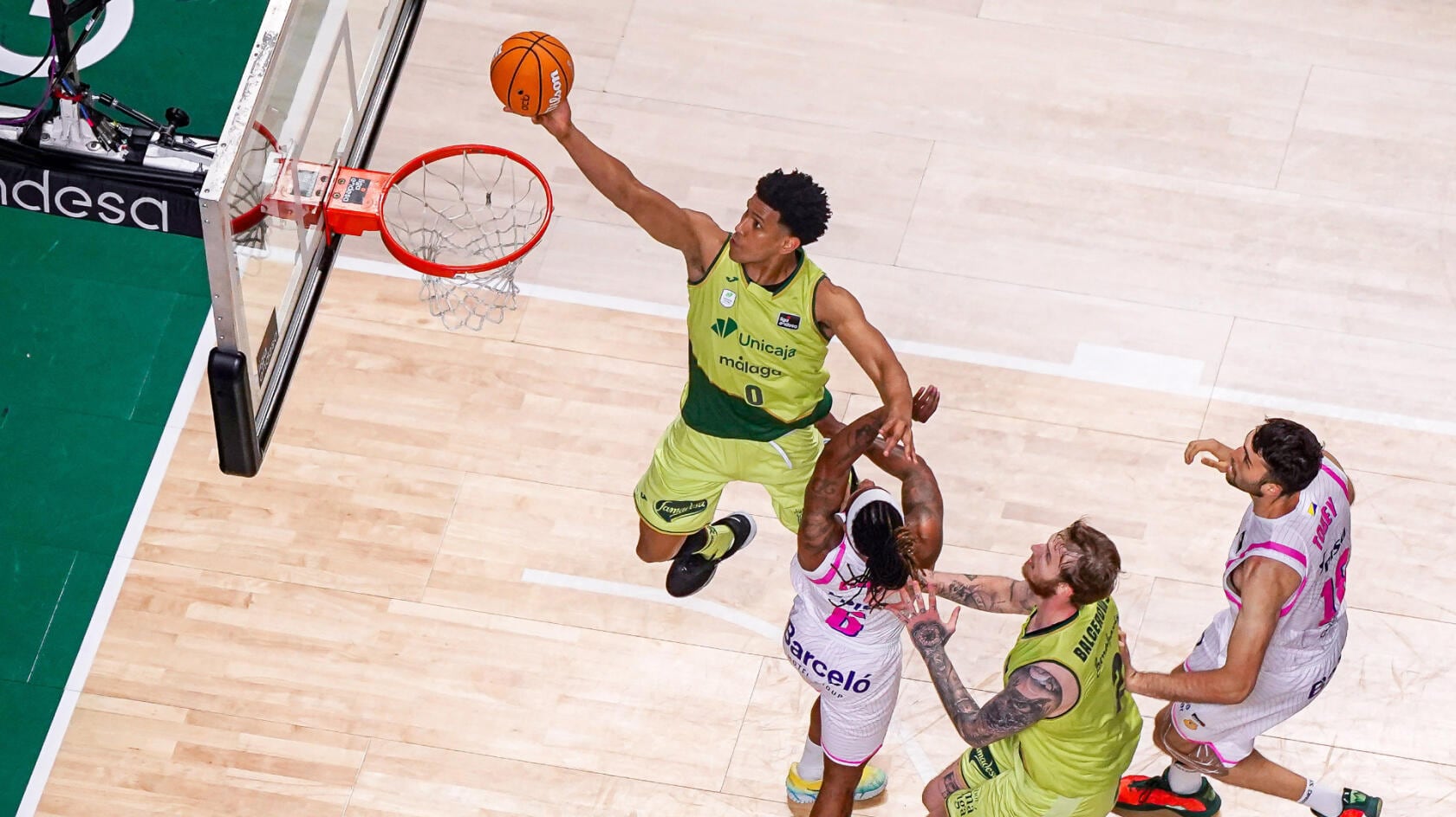 El jugador del Unicaja Tyson Pérez, en una acción del encuentro contra el Gran Canaria