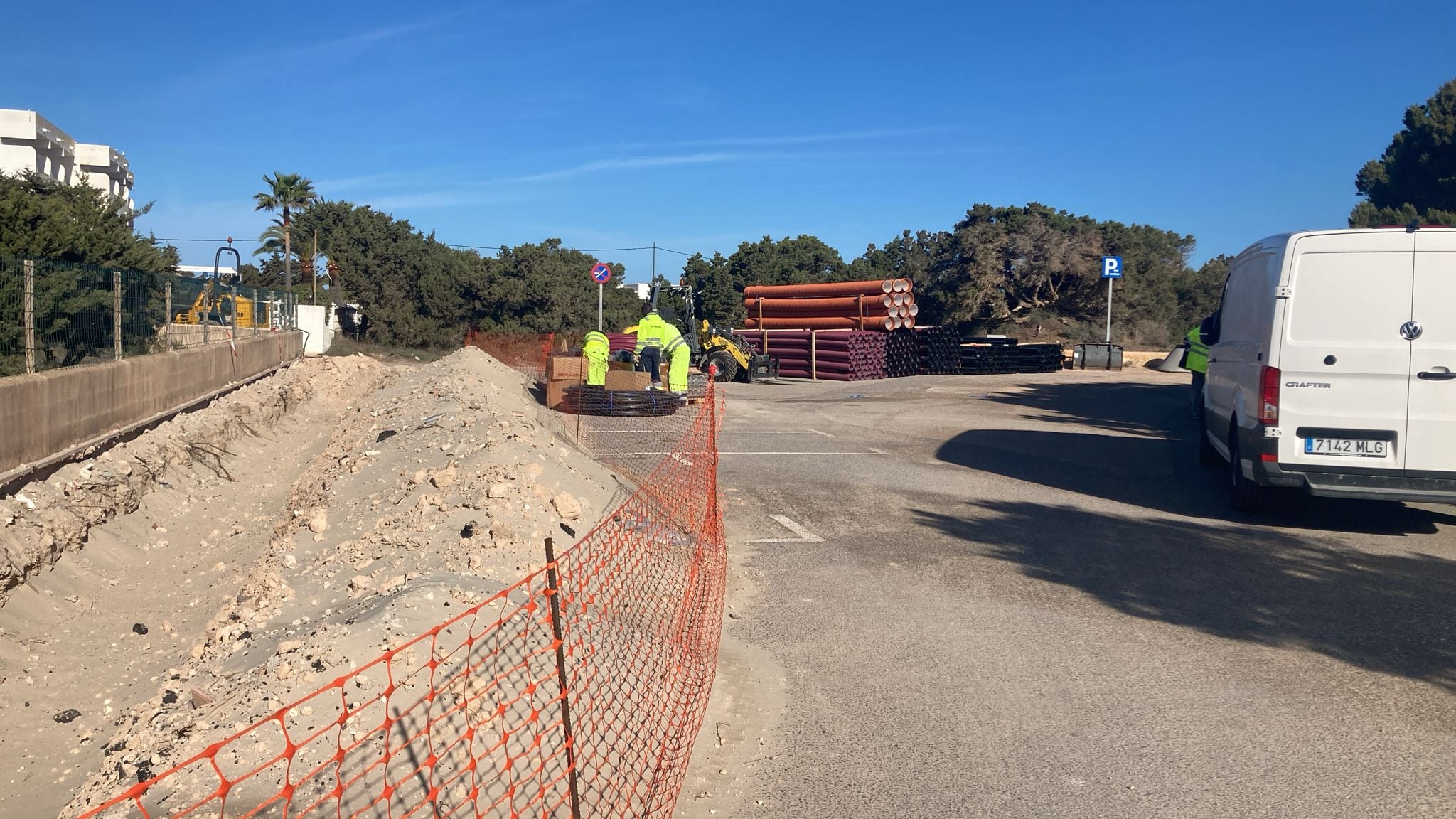 Imagen de las obras que se ejecutan en sa Roqueta