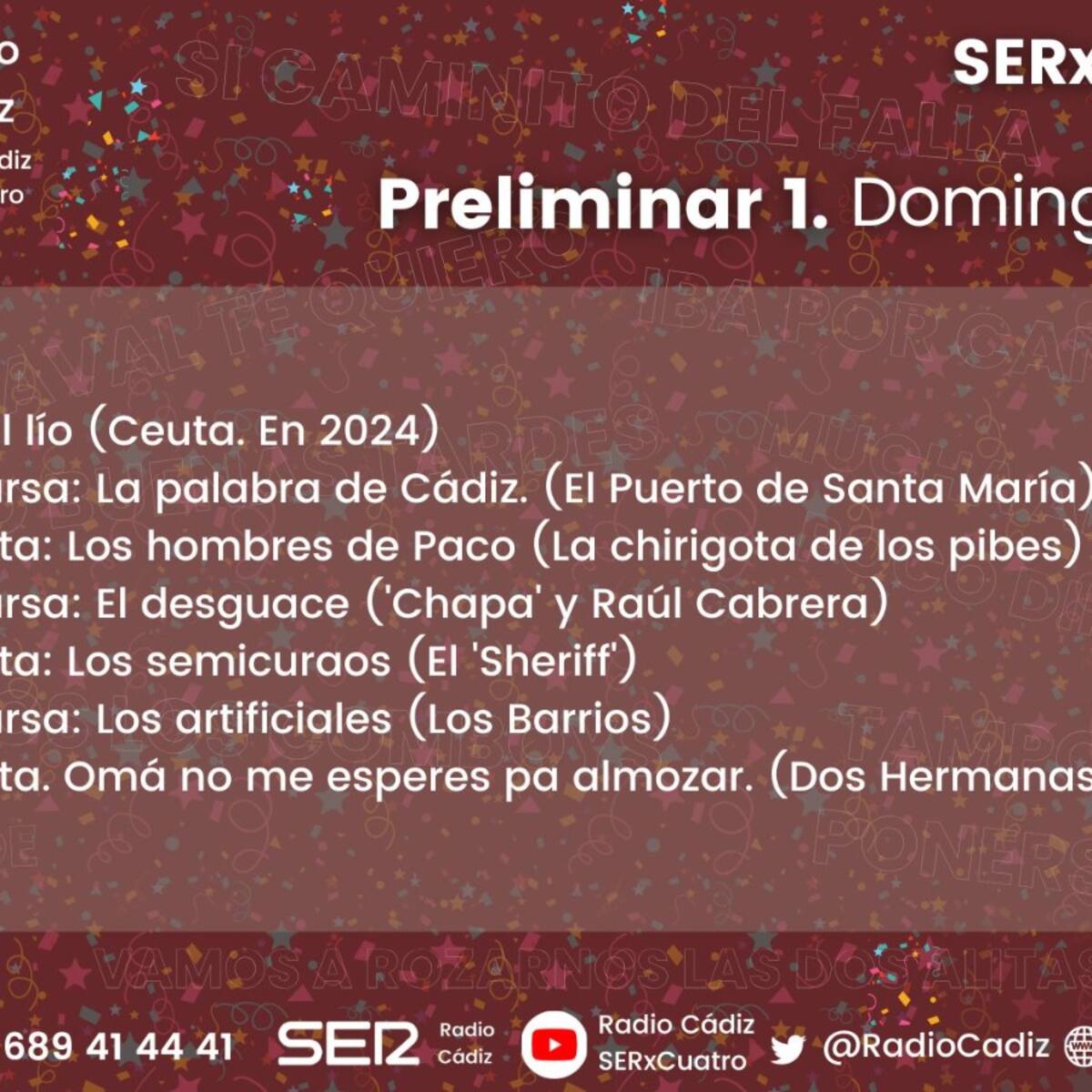 Así ha sido la primera sesión de Preliminares del COAC 2026: revive el primer día del Carnaval de Cádiz en Radio Cádiz