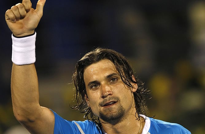 David Ferrer celebra su clasificación para la final del torneo de Dubai