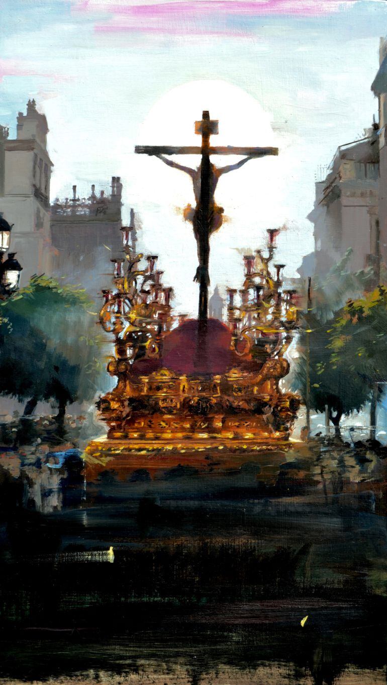 Pintura de Rafael laureano Martínez para la portada del programa de mano de Cruz de Guía