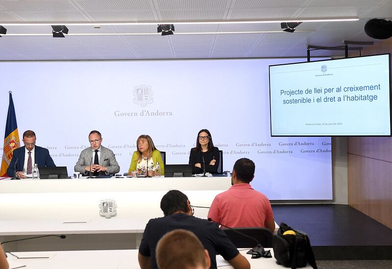 Roda de premsa del Projecte de llei de creixement sostenible i dret de l'habitatge