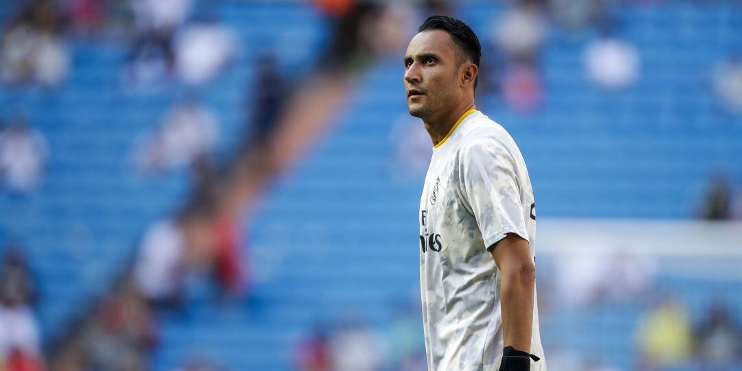 Keylor Navas, durante el calentamiento previo al partido frente al Valladolid del pasado fin de semana