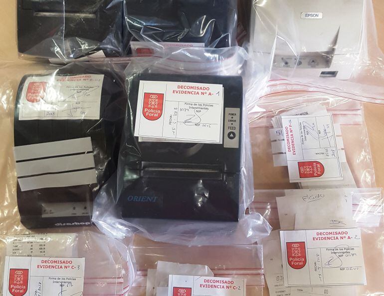 Impresoras y boletos decomisados