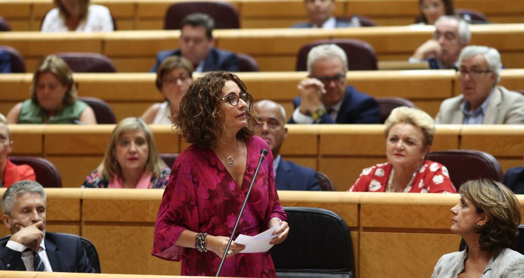 María Jesús Montero interviene en el Senado. 