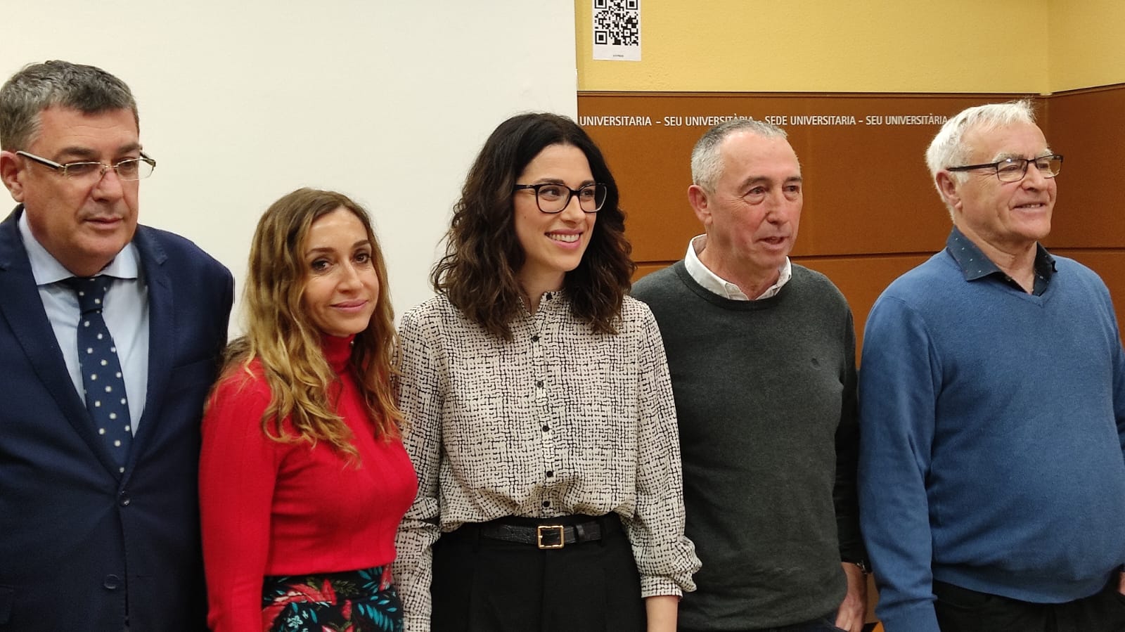 Enric Morera, Isaura Navarro, Aitana Mas, Joan Baldoví y Joan Ribó en la presentación de Mas como candidata a las primarias de Compromís por Alicante