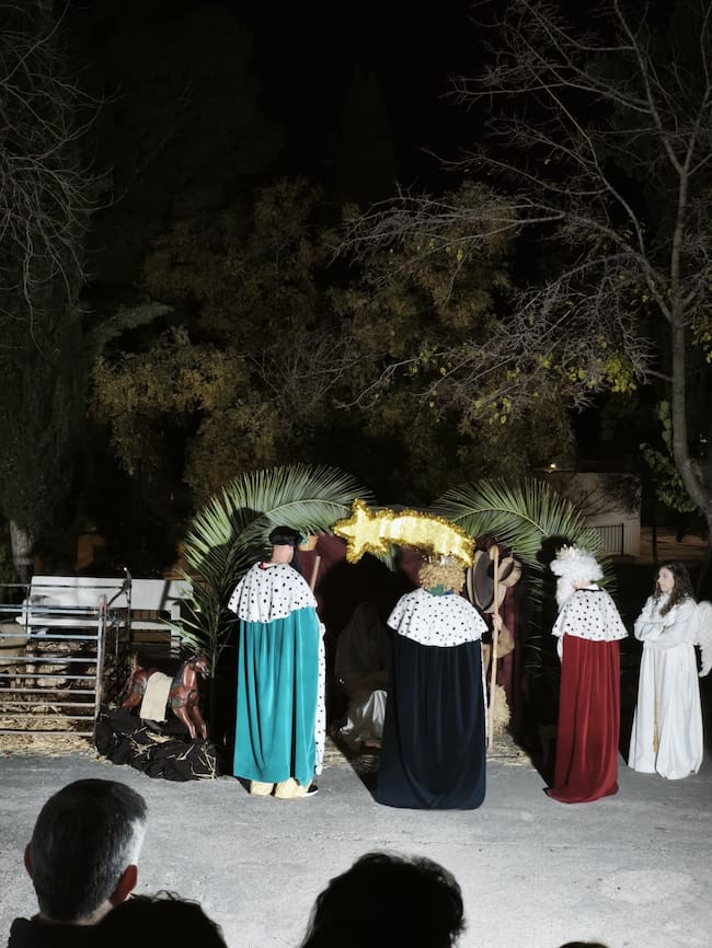 Momento de la recreación del Belén Viviente de la Asociación de Vecinos del Barrio de Andaraje de Jódar