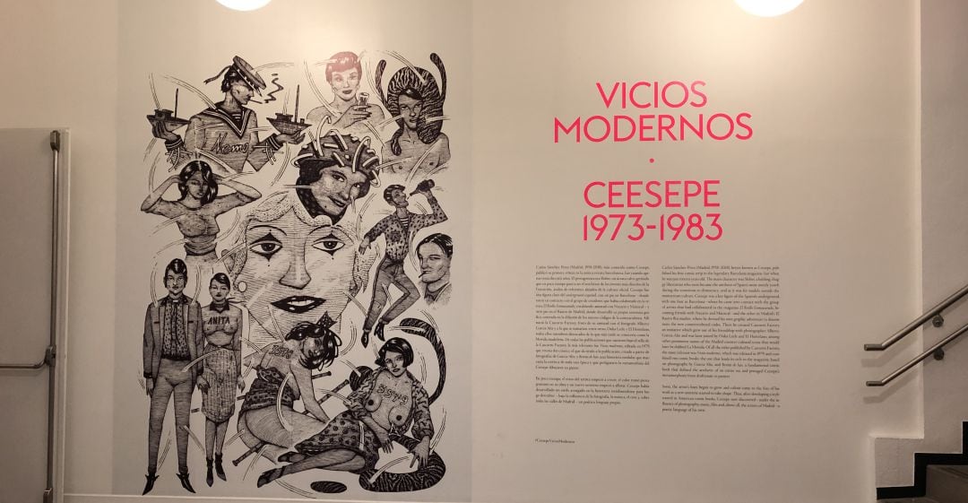 Entradaa la exposición Vicios Modernos, de Ceesepe